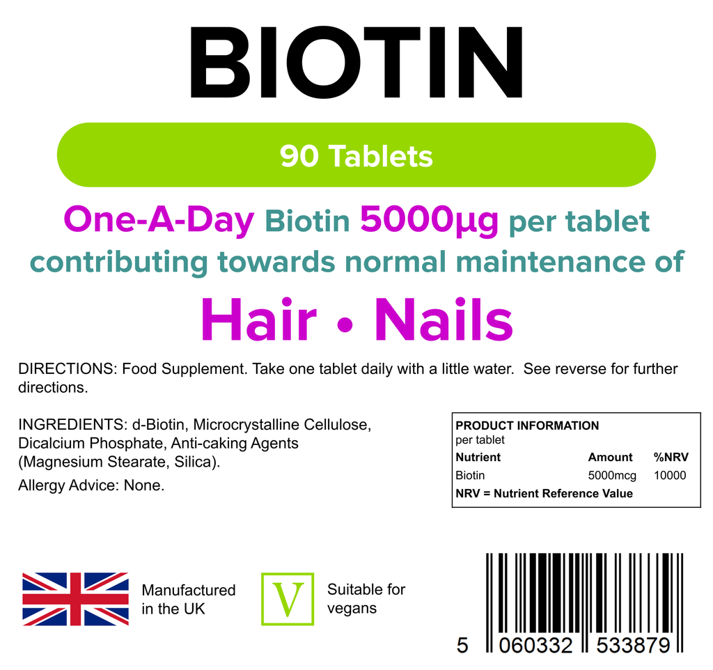 Biotin 5mg Tablets 90 Tablets