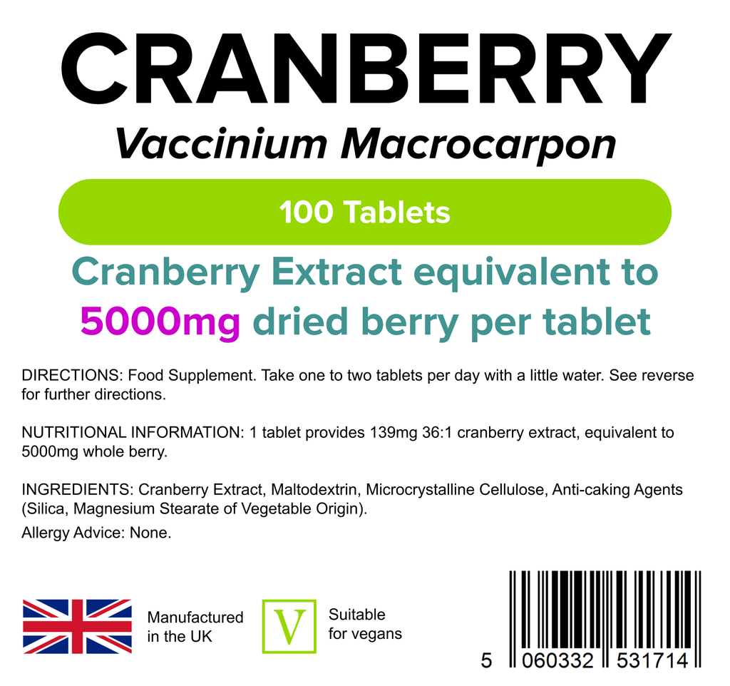 Cranberry Juice 5000mg Tablets (100 Tablets) - Master Vaper