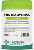 Pro Bio Live Max 6 Billion CFU Veg Capsules 100 Capsules - Master Vaper