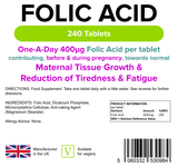 Folic Acid 400mcg Tablets (240 Tablets) - Master Vaper