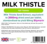 Milk Thistle Seed Extract 100mg (2000mg eq) Tablets 120 Tablets - Master Vaper