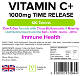 Vitamin C+ 1000mg (Time Release) Tablets 120 Tablets - Master Vaper
