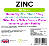Zinc Citrate 50mg Tablets 100 Tablets - Master Vaper